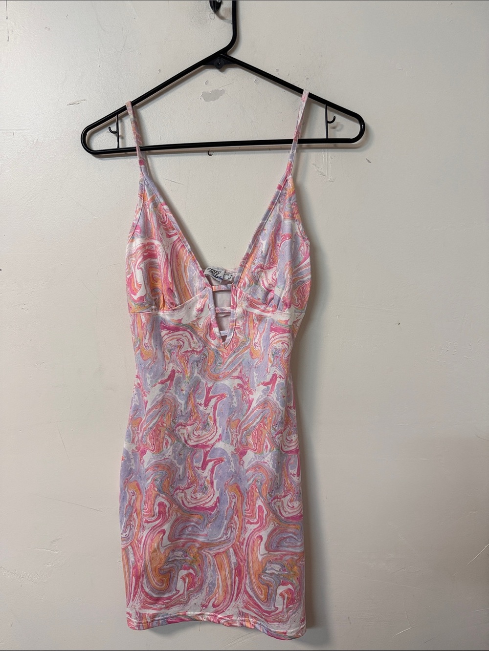 Princess Polly Pink & Lavender Marble Mini Dress